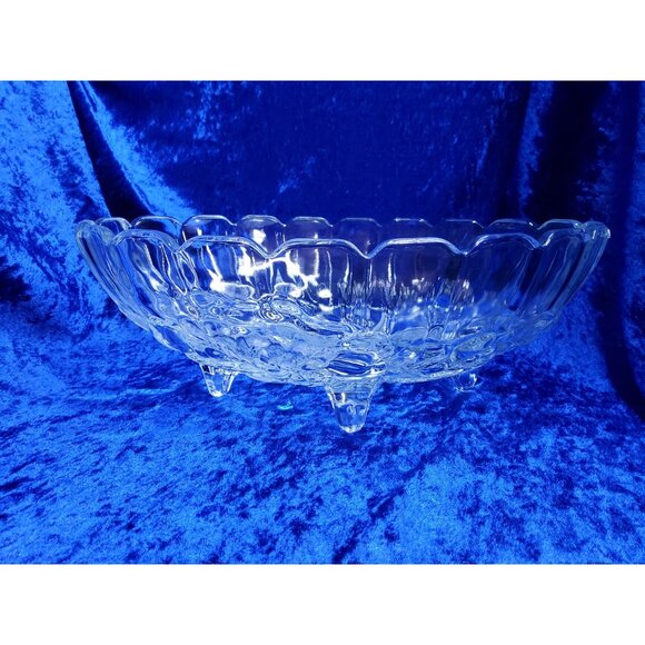 Vintage Indiana Glass Harvest Grape Large Oval Footed Fruit Bowl / Centerpiece - Picture 4 of 4